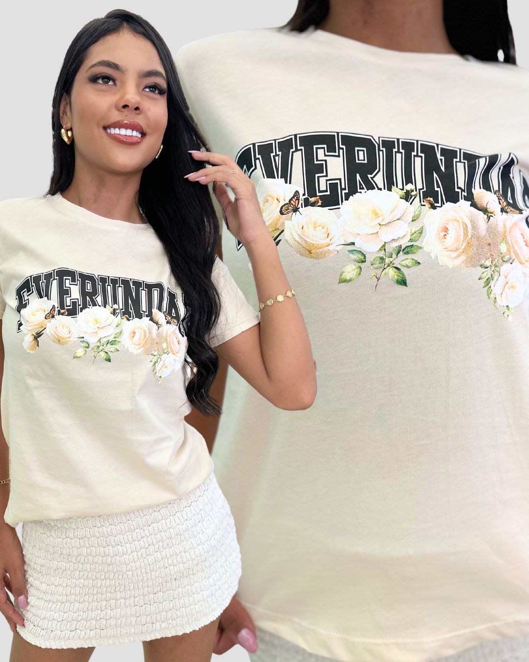 Camiseta RegularFit Rosas - Mozzaar Camiseta RegularFit Rosas