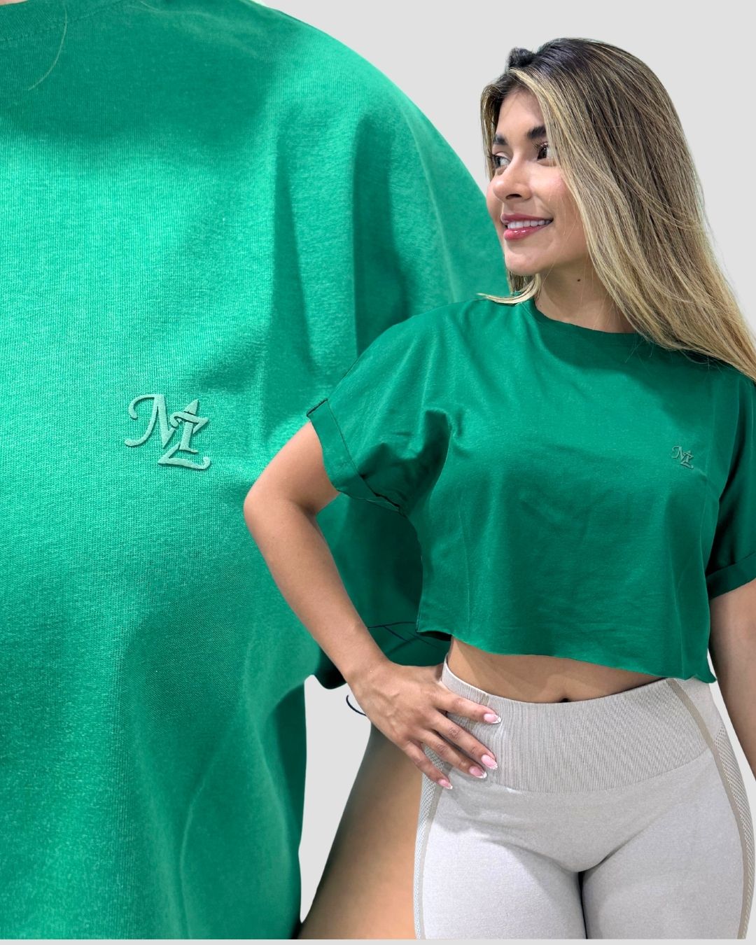 Camiseta Básica Corta Verde - Mozzaar Camiseta Básica Corta Verde