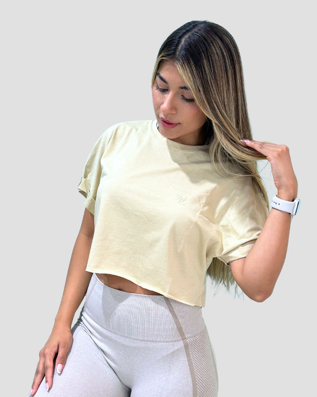 Camiseta Básica Corta Beige