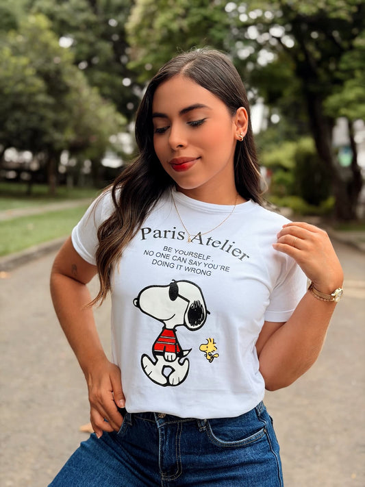 Camiseta regular fit - Paris Atelier Snoopy