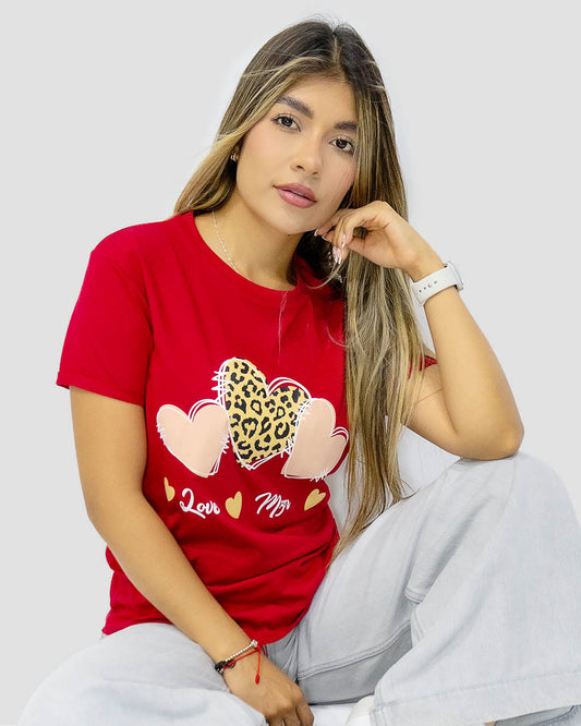 Camiseta RegularFit Corazones Print - Mozzaar Camiseta RegularFit Corazones Print