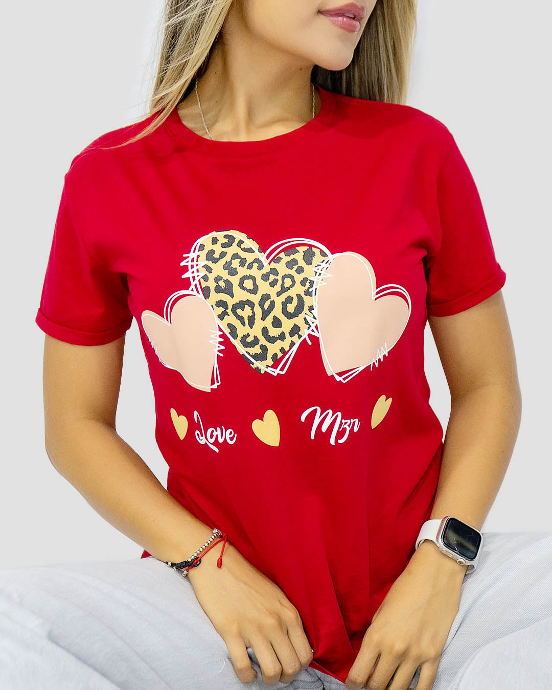 Camiseta RegularFit Corazones Print - Mozzaar Camiseta RegularFit Corazones Print