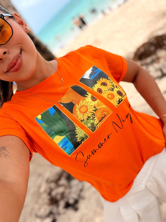 Camiseta regular fit - "Summer Nights" Girasoles
