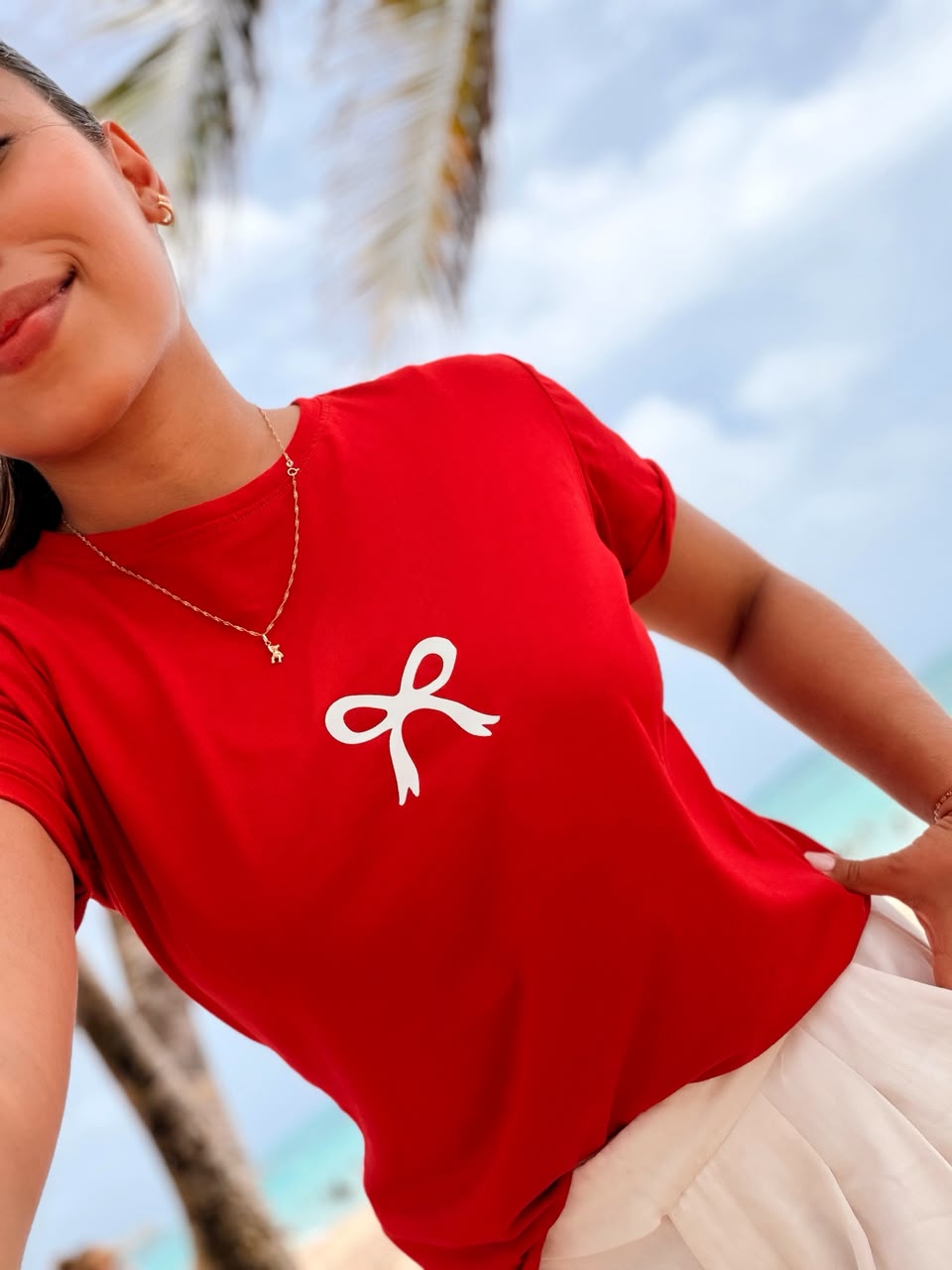 Camiseta regular fit - "Bow" Moño Rojo