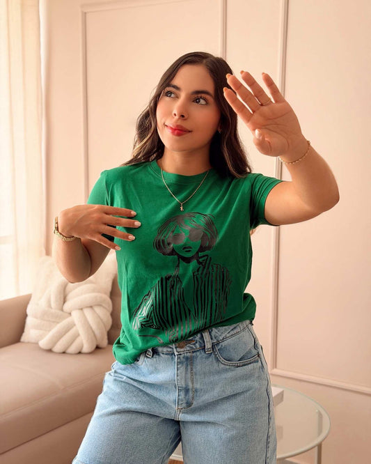 Camiseta Regular Fit Verde - Chica Chic