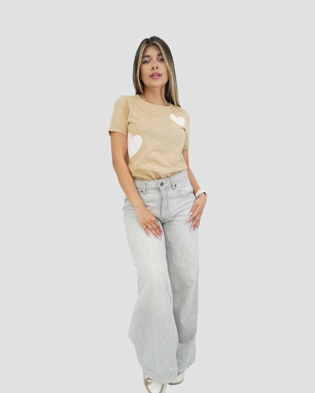 Camiseta Regularfit  Corazones Minimal