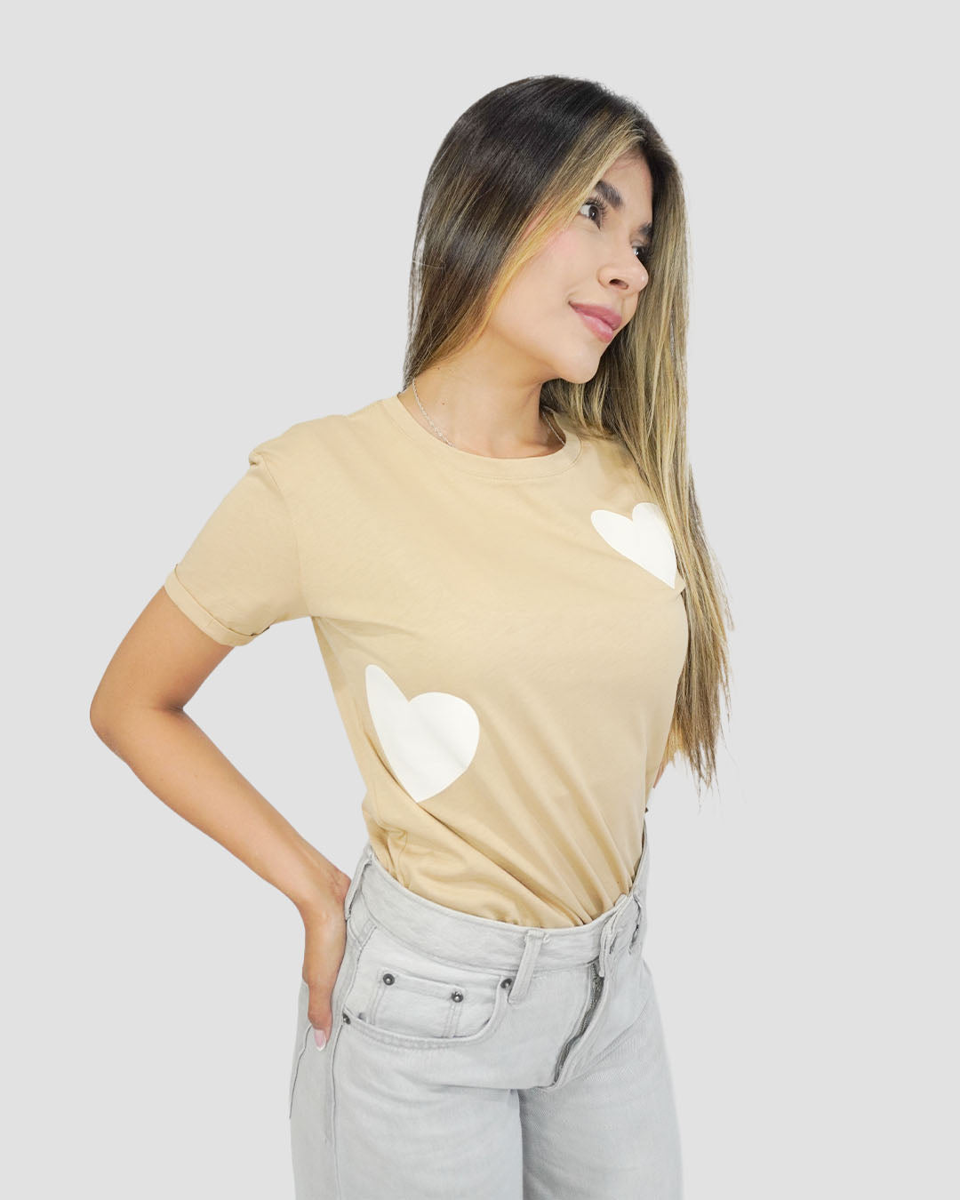 Camiseta Regularfit  Corazones Minimal