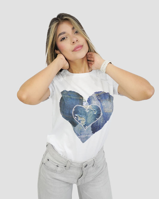 Camiseta RegularFit Denim Heart