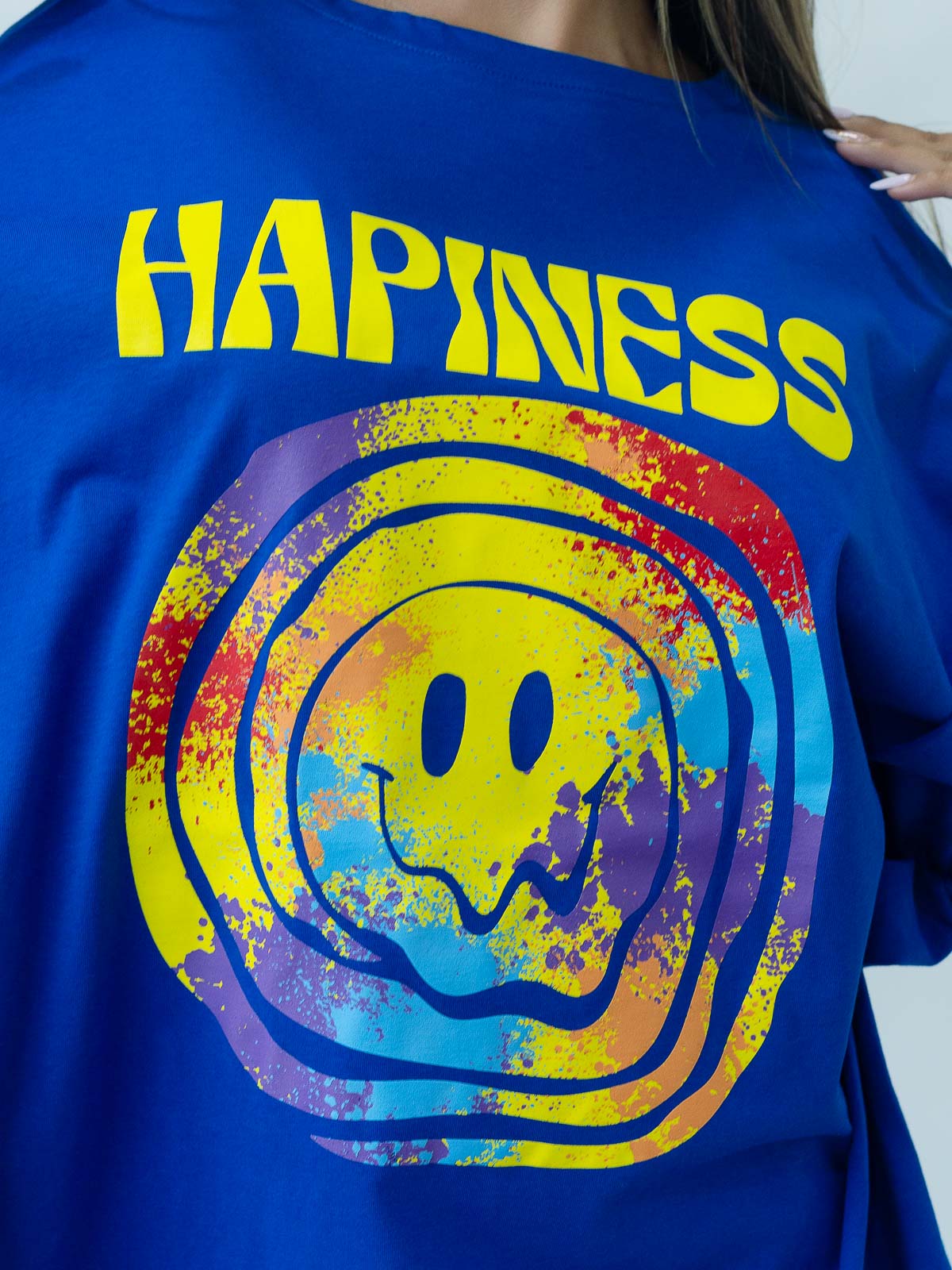 Camiseta Oversize Hapiness - Mozzaar Camiseta Oversize Hapiness