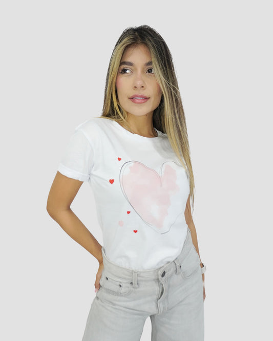Camiseta RegularFit Corazones Print