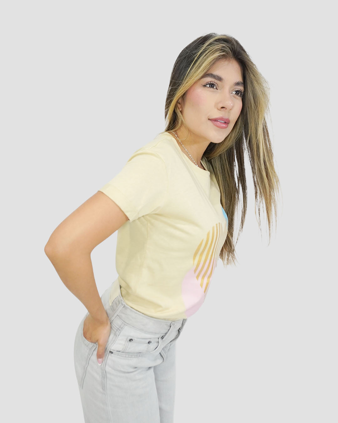 Camiseta RegularFit Corazon rayas